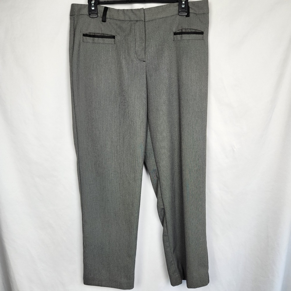 Worthington‎ Petite Women's Black White Geo Print Capri Pants Size 12P